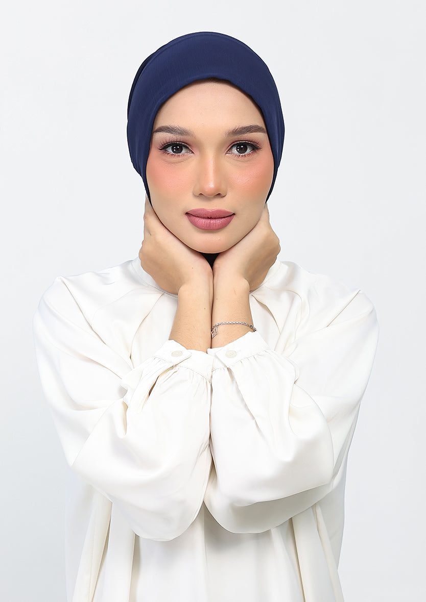 navy instant hijab with inner