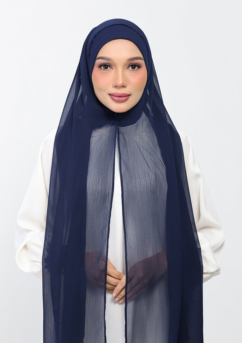 navy instant hijab with inner