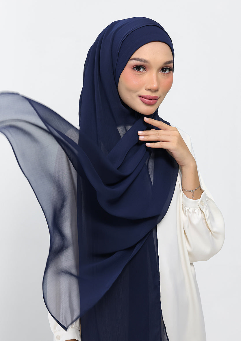 navy instant hijab with inner