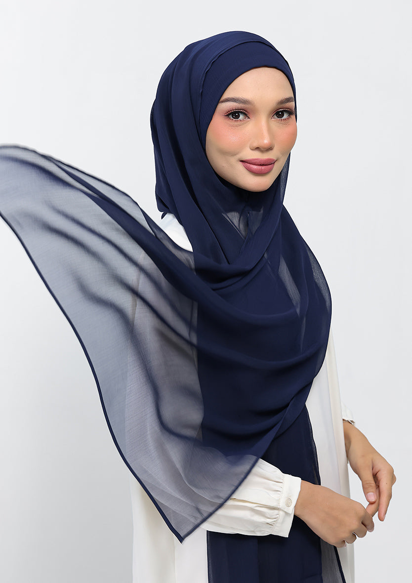 navy instant hijab with inner