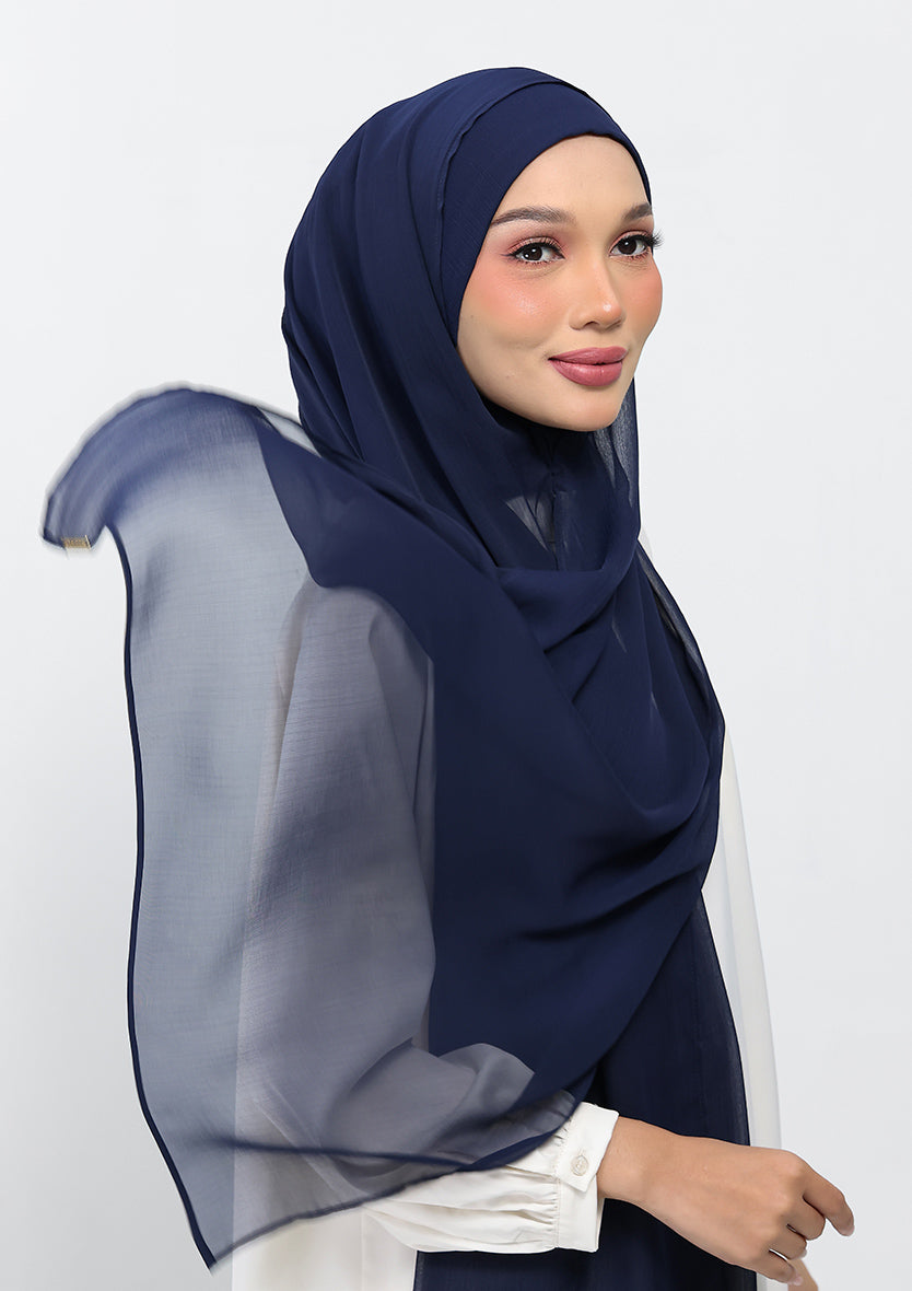 navy instant hijab with inner