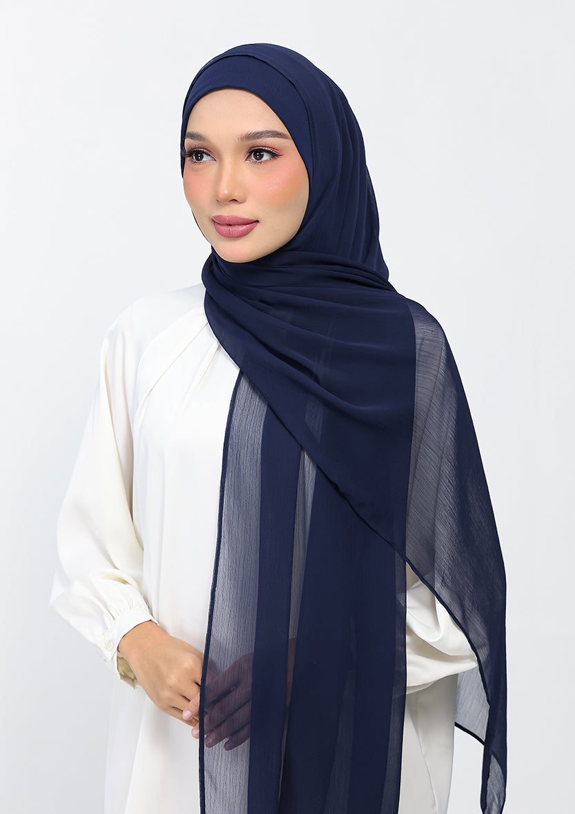 navy instant hijab with inner