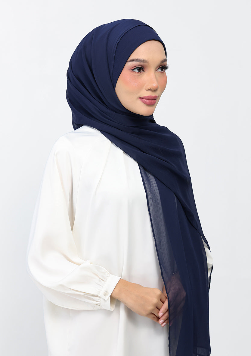 navy instant hijab with inner