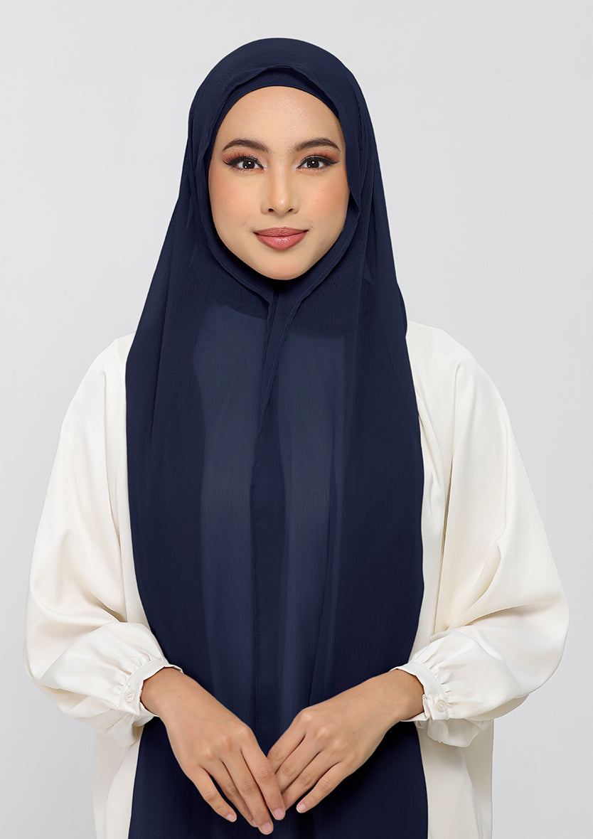 navy instant hijab with inner