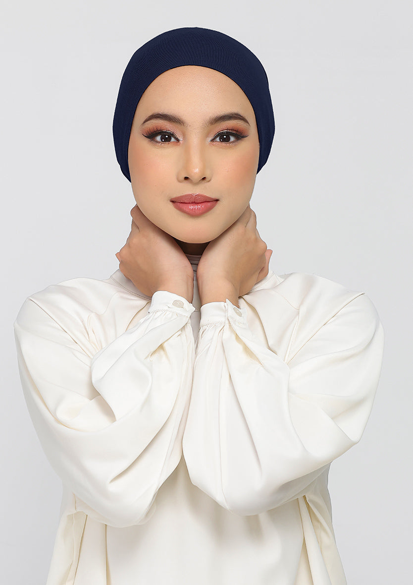navy instant hijab with inner