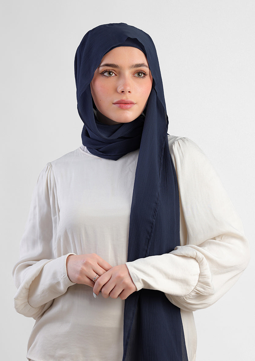 navy instant hijab with inner