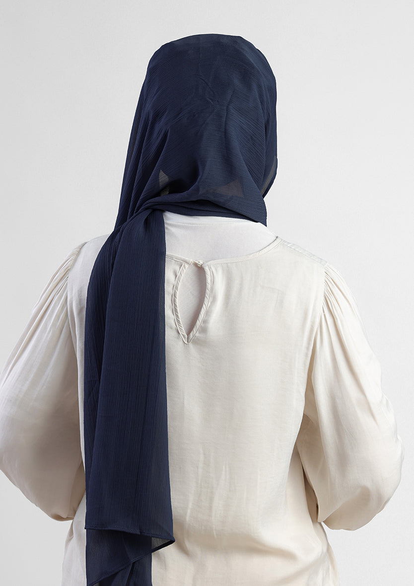 navy instant hijab with inner