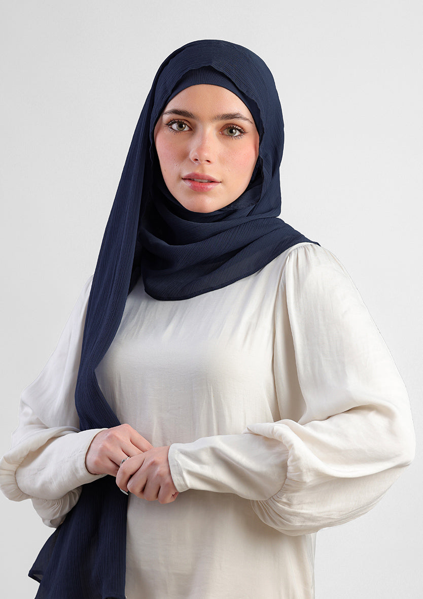 navy instant hijab with inner