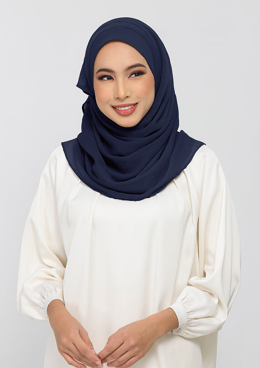 navy instant hijab with inner