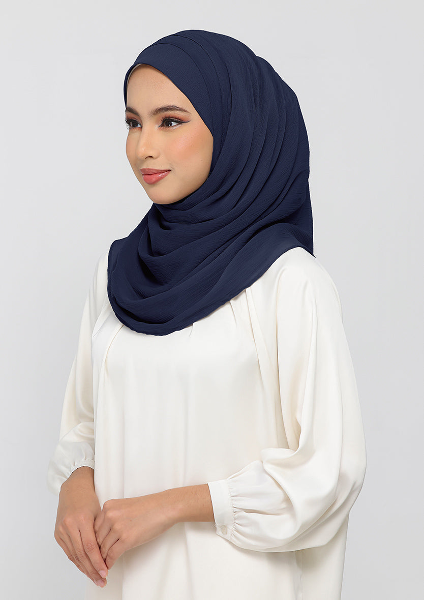 navy instant hijab with inner