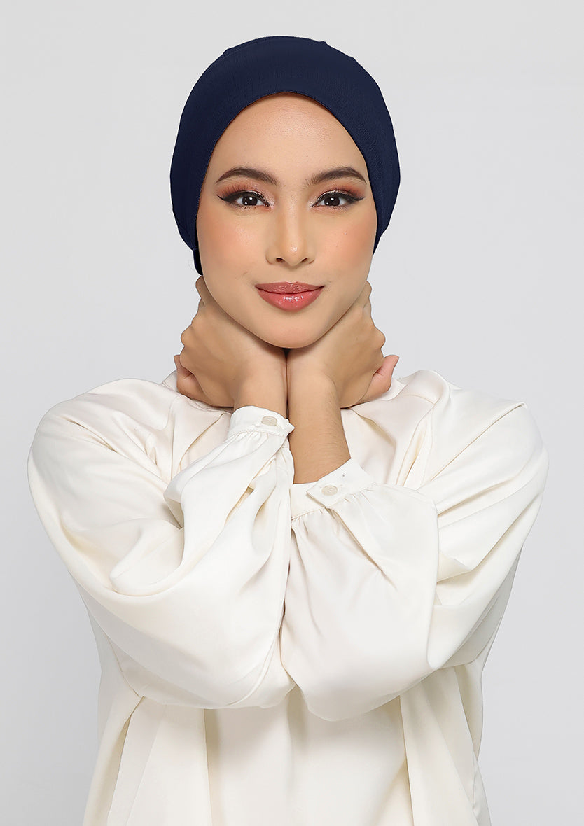 navy instant hijab with inner