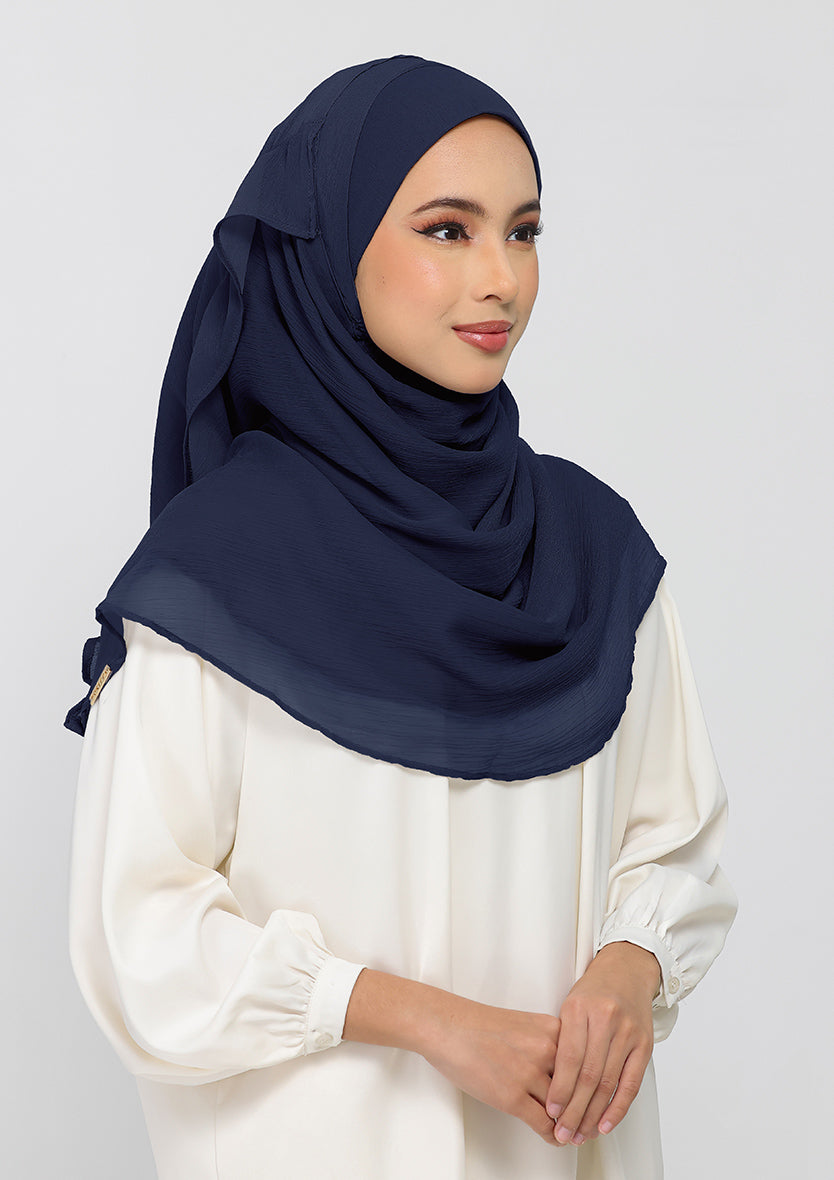 navy instant hijab with inner