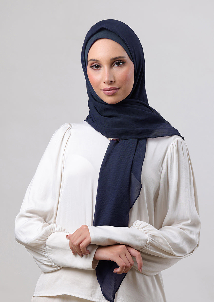 navy instant hijab with inner