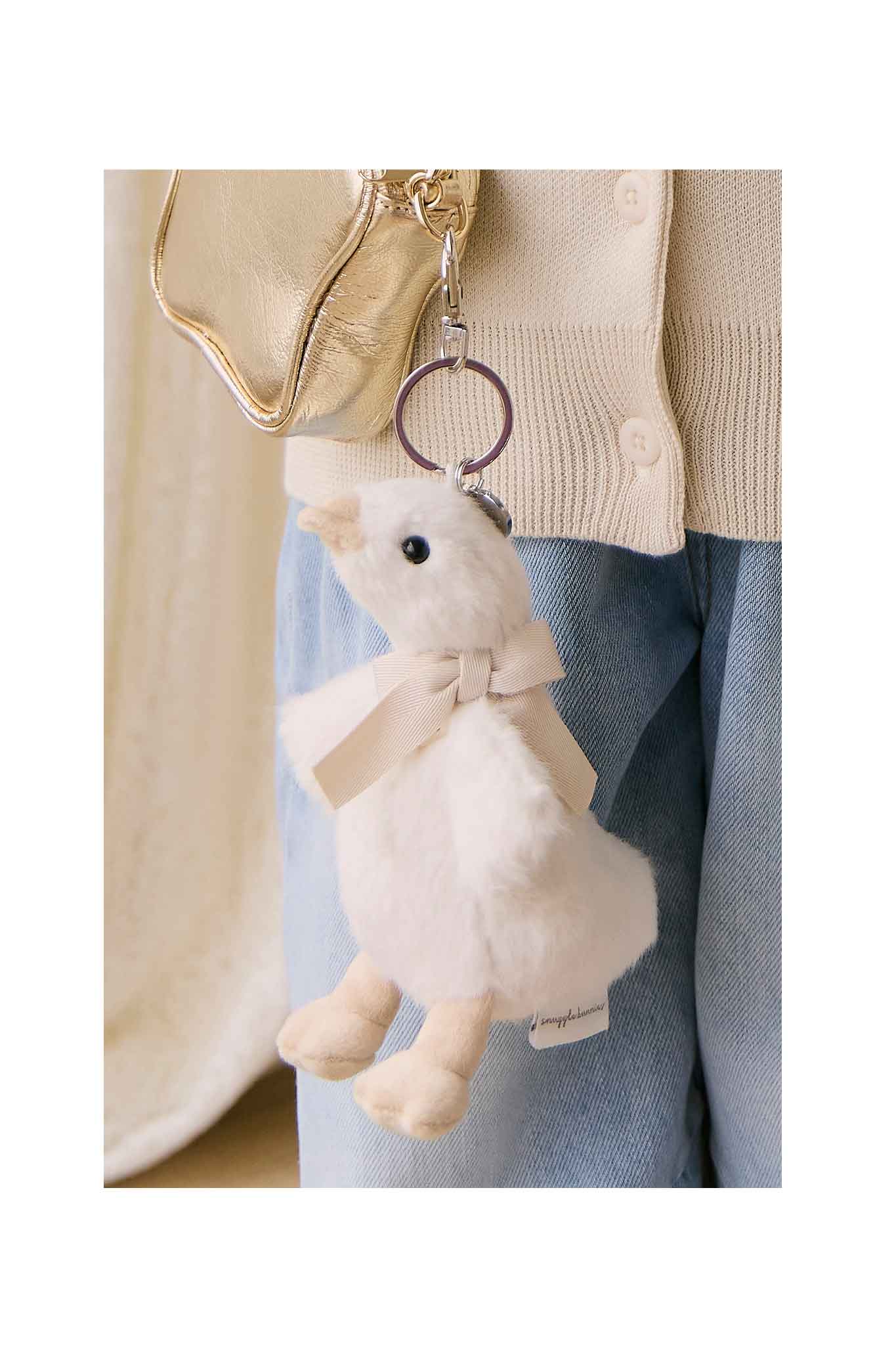 snuggle bunnies rosie the duck keyring neck bow