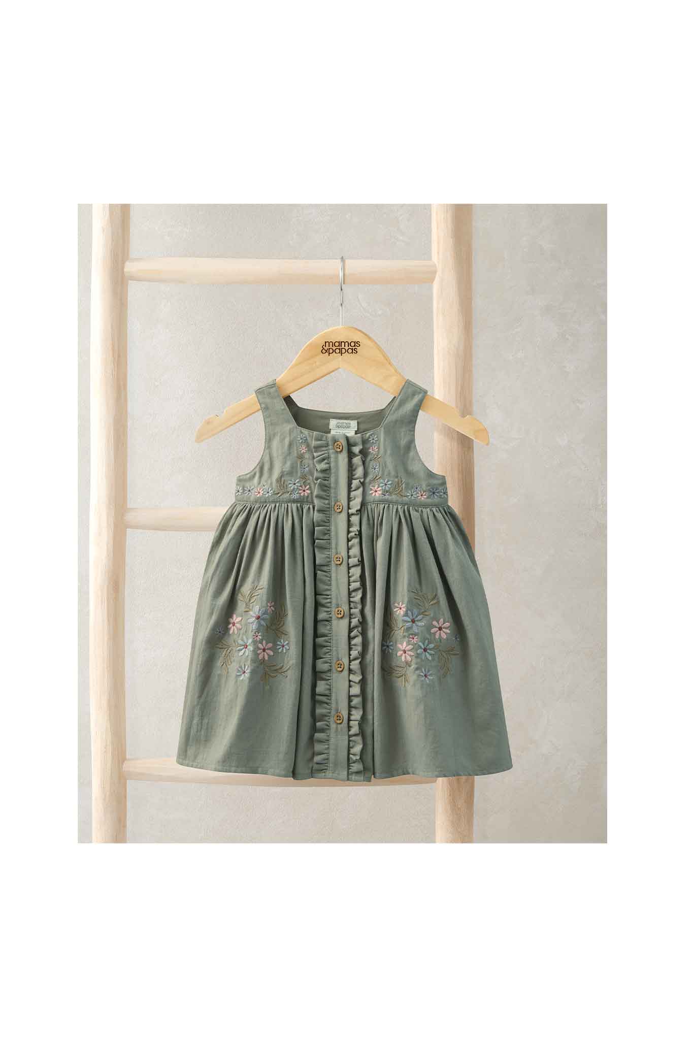 mamas & papas floral embroidered pinny