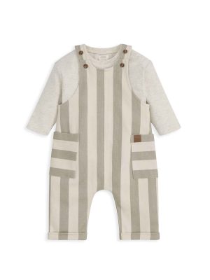 mamas & papas stripe dungaree set 2 pack