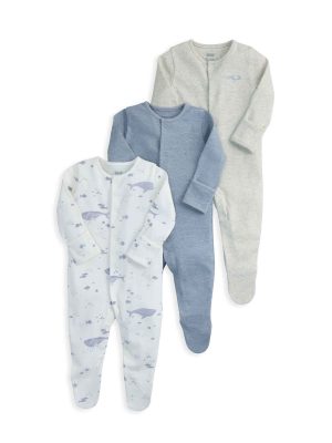 mamas & papas whales sleepsuits 3 pack