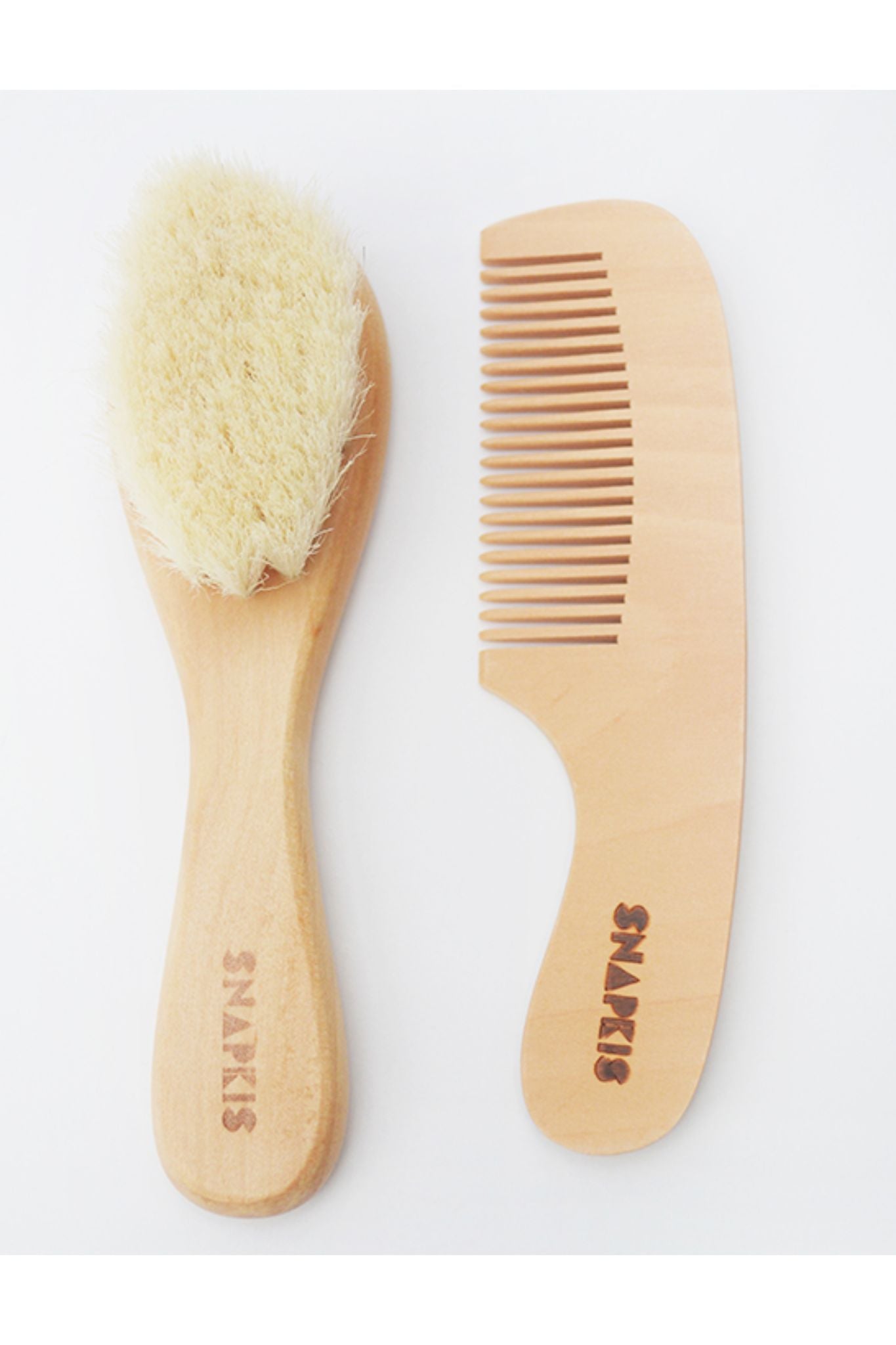 snapkis bath accessories baby brush and comb set wooden