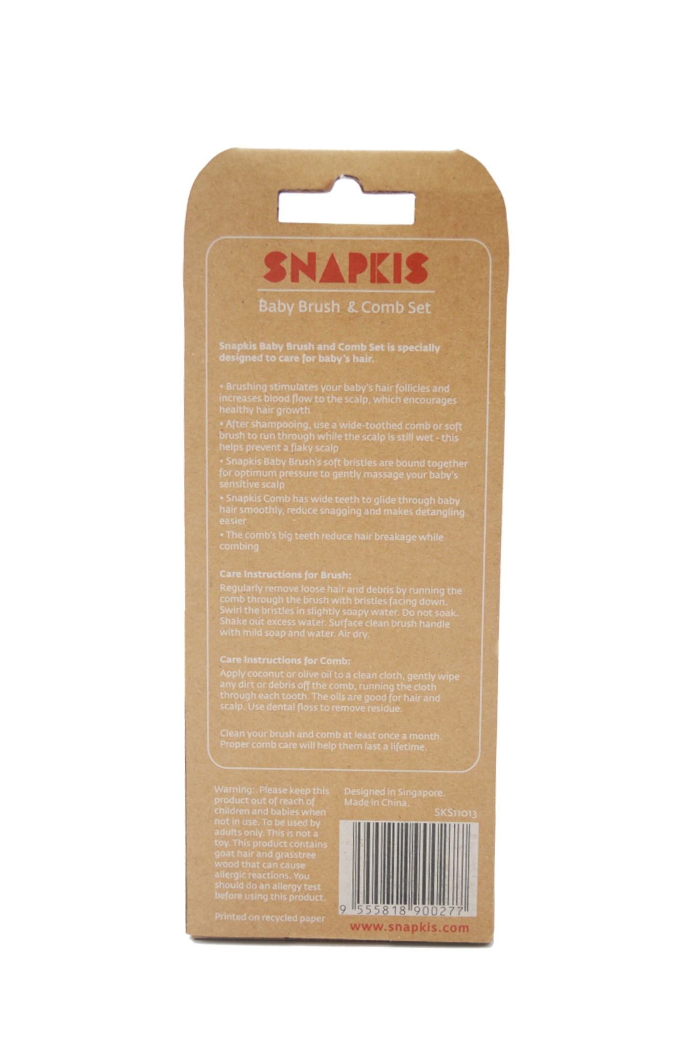 snapkis bath accessories baby brush and comb set wooden