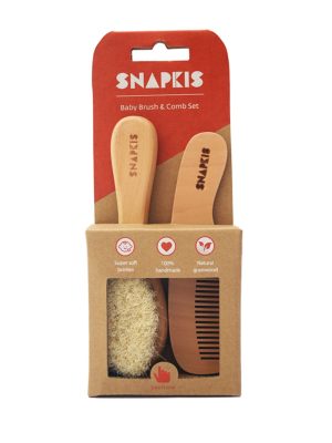 snapkis bath accessories baby brush and comb set wooden