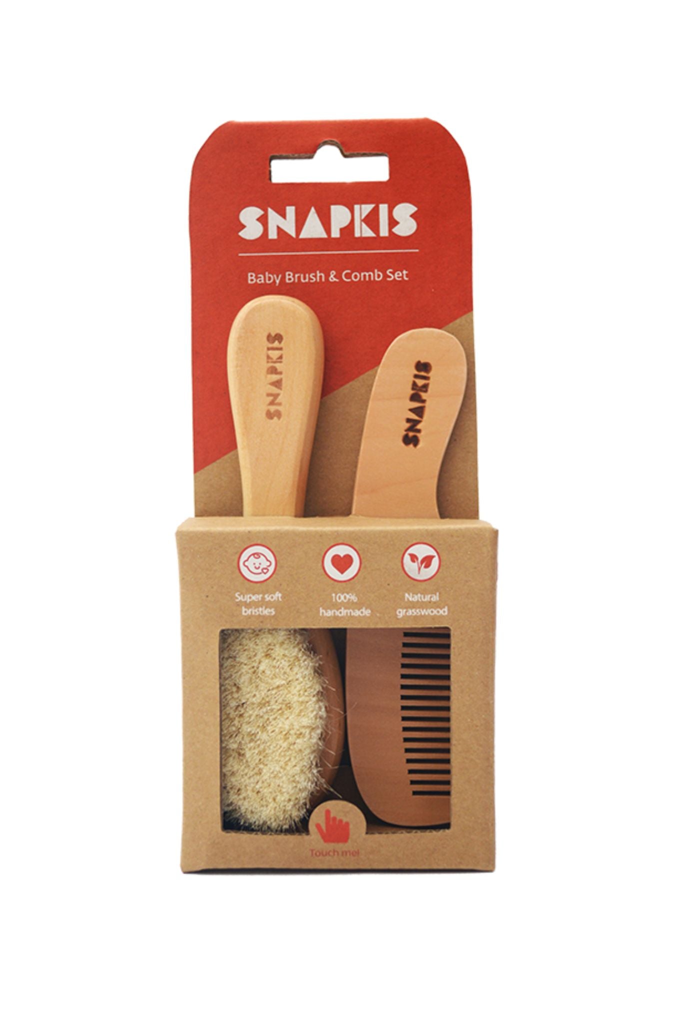 snapkis bath accessories baby brush and comb set wooden