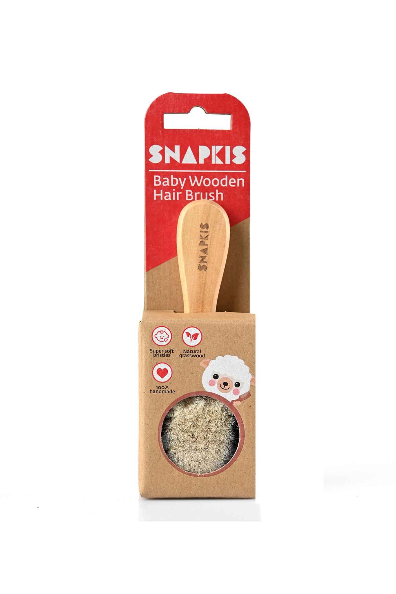snapkis bath accessories baby brush wooden
