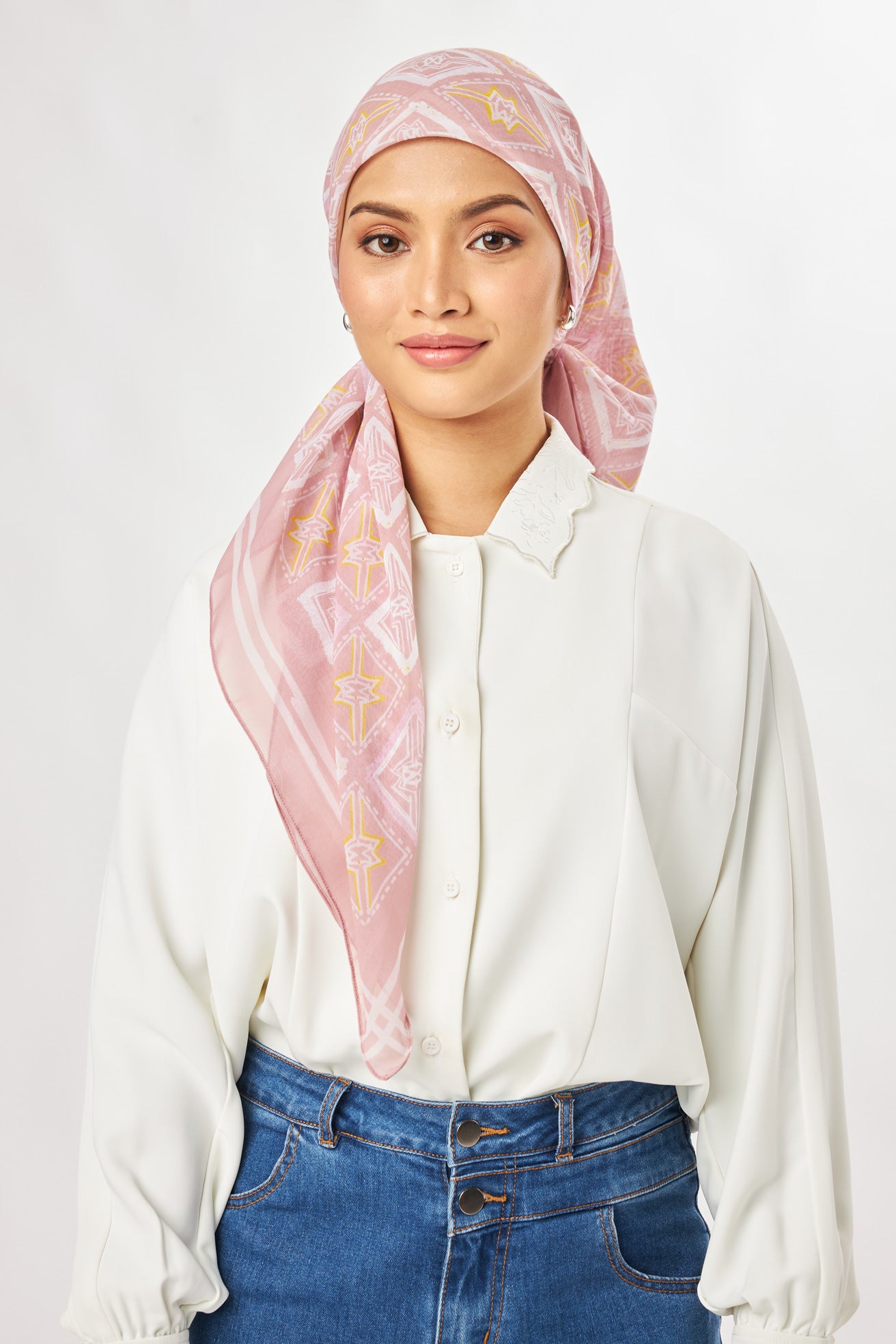 marny square scarf dusty pink