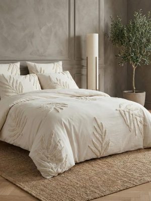 3 Piece Tufted Cotton Duvet Cover Set, Natural Duvet Cover With Pillowcases, King/Queen/Twin Custom Size Quilt Comforter Cover Set,