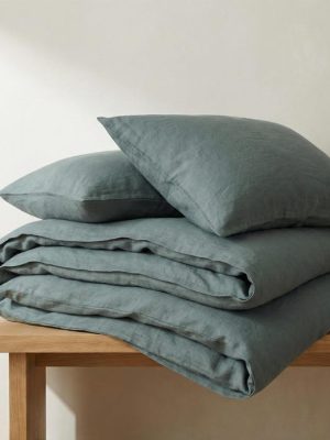 Linen Cotton Blend Duvet Cover Set | Soft Washed Bedding | Breathable Luxury Bed Set