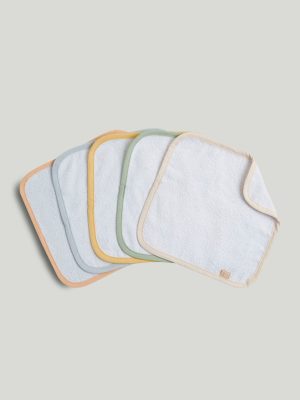 mothercare face cloth 5pk white colour binding