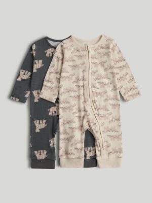 mothercare 2 pack footless zip up sleepsuits