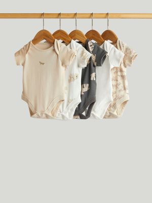 mothercare 5 pack animals short sleeved bodysuits