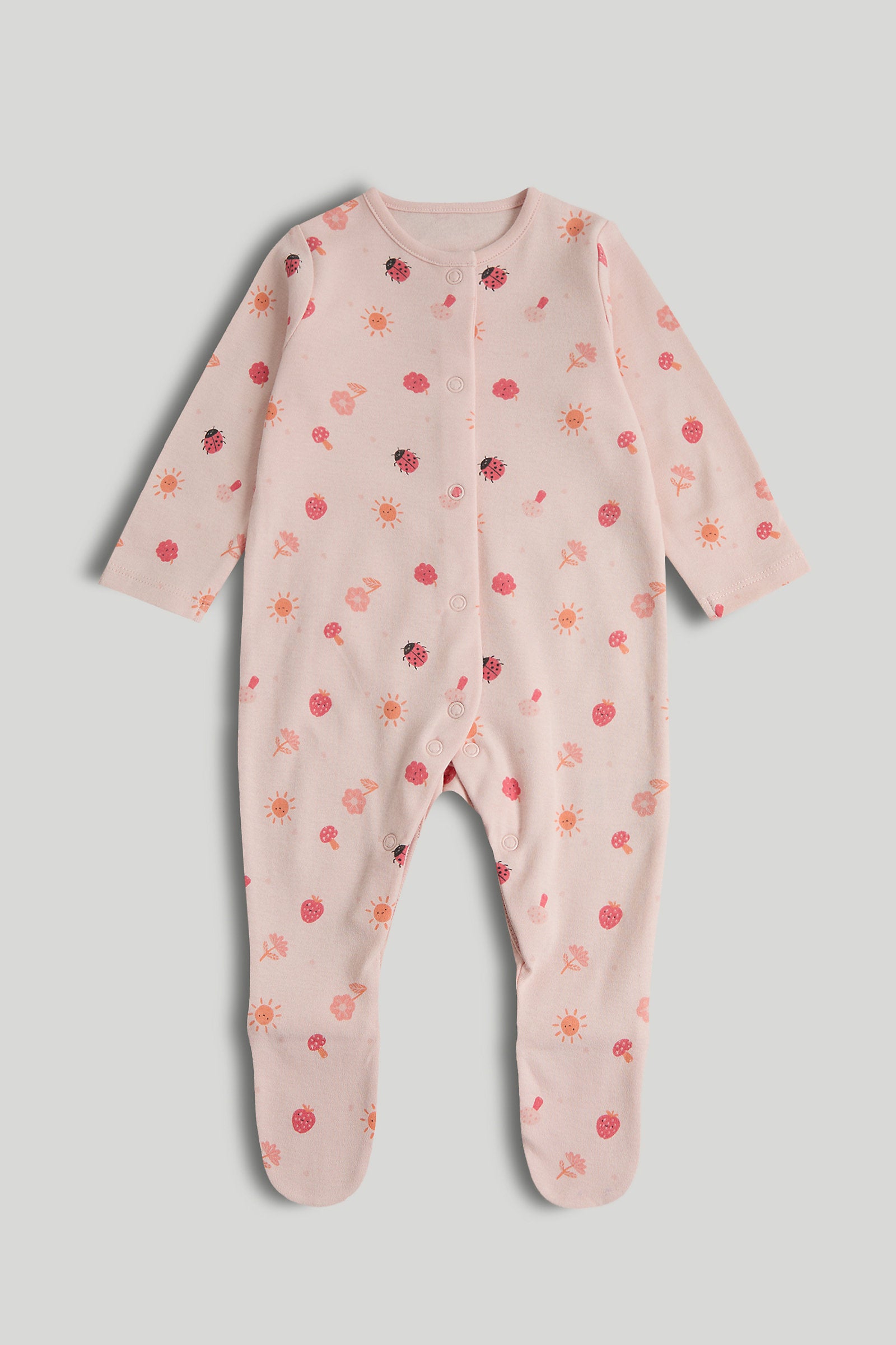 mothercare 3 pack strawberry sleepsuits