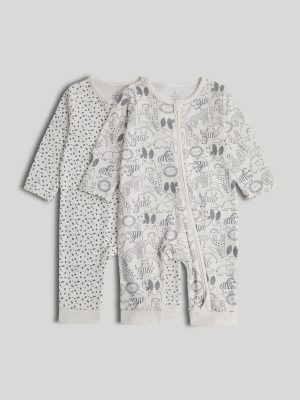 mothercare 2 pack footless zip up sleepsuits