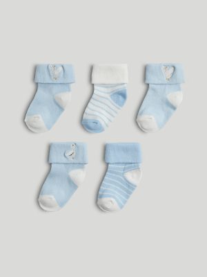 mothercare 5 pack blue baby socks
