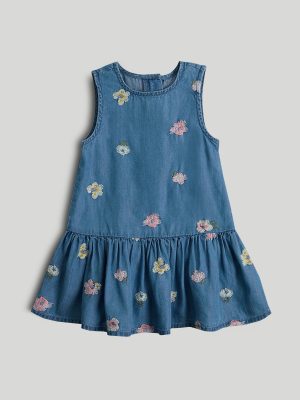 mothercare blue embroidered dress