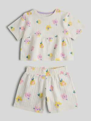 mothercare floral top and shorts outfit
