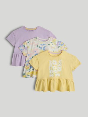 mothercare 3 pack peplum t shirts