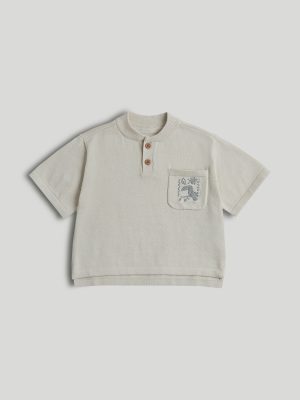 mothercare beige knitted henley top