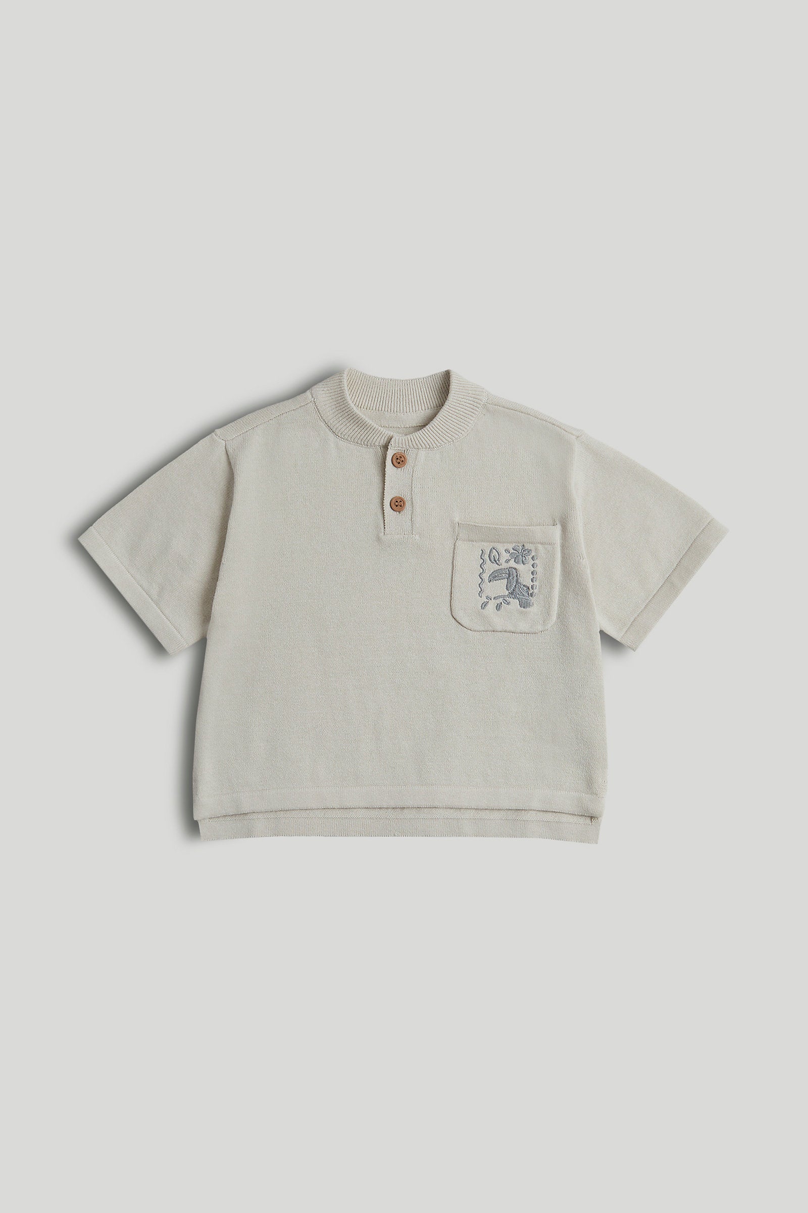 mothercare beige knitted henley top