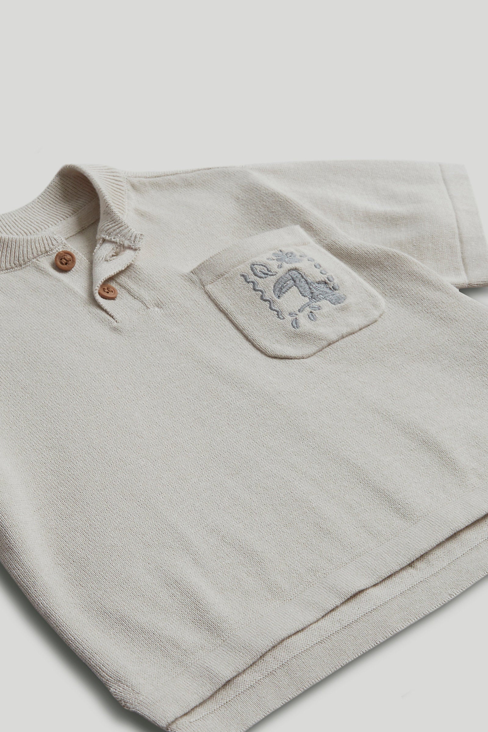 mothercare beige knitted henley top