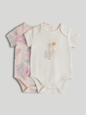 mothercare safari short sleeved bodysuits 2 pack