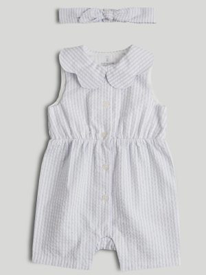 mothercare lilac striped playsuit and headband outfit