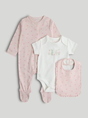 mothercare my first pink 3 piece outfit