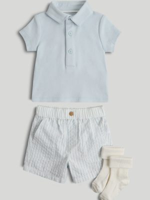 mothercare polo shirt, shorts and socks outfit