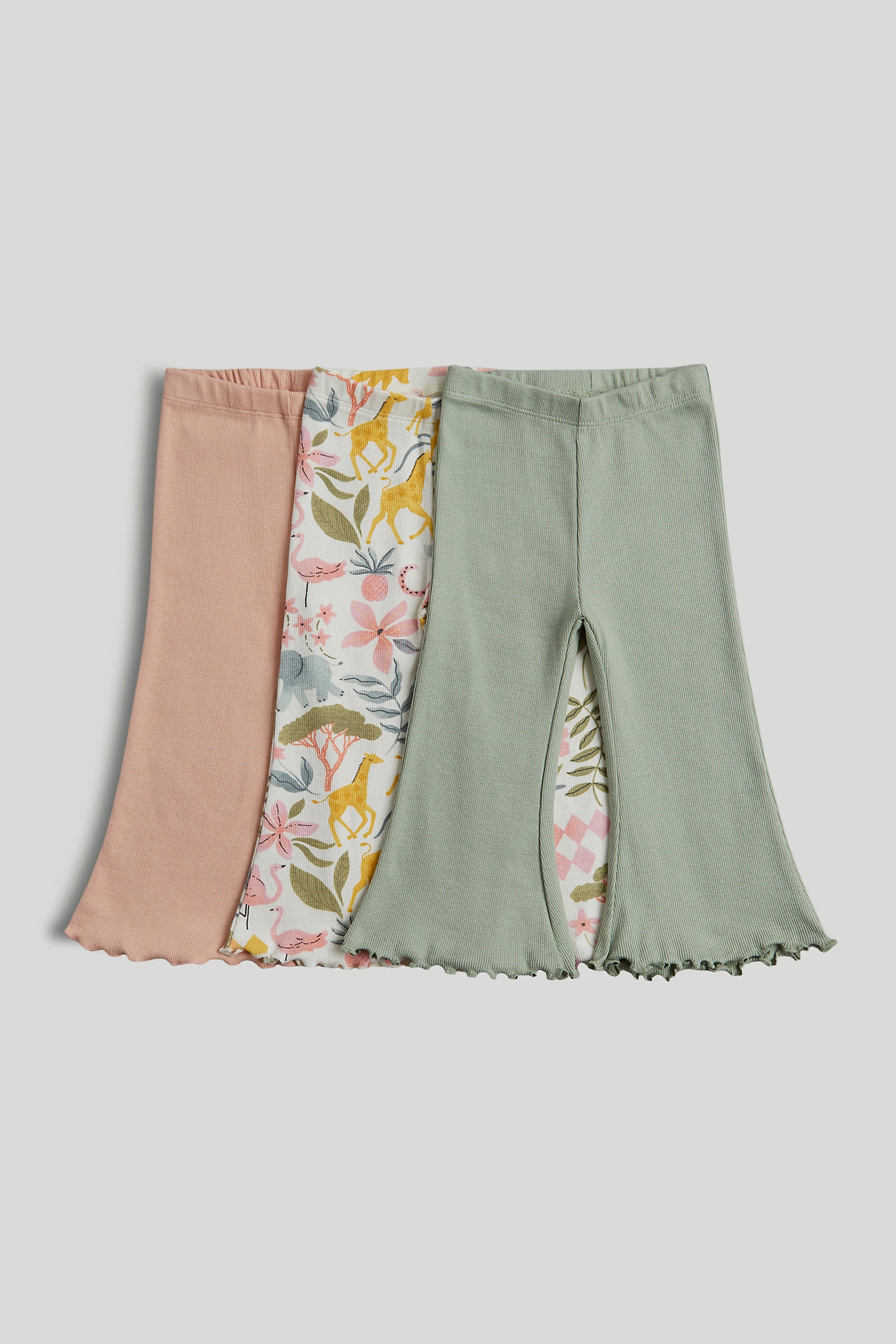 mothercare ribbed flared leggings 3 pack