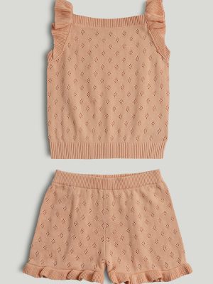 mothercare apricot knitted top and shorts outfit