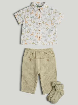 mothercare my first shirt, joggers and socks outfit