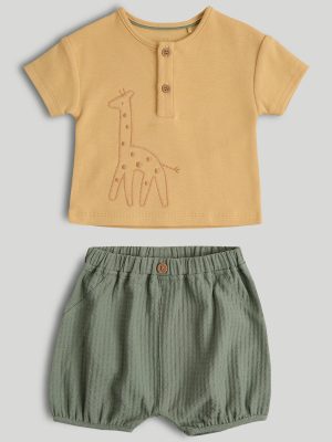 mothercare safari t shirt and shorts outfit