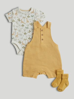 mothercare safari bibshorts, bodysuit and socks outfit